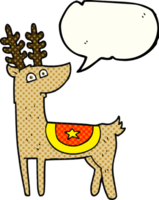 hand drawn comic book speech bubble cartoon reindeer png