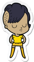 sticker of a cartoon woman png