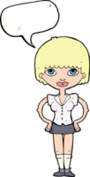cartoon woman with hands on hips with speech bubble png