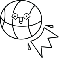 line drawing cartoon of a basketball png