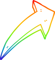 rainbow gradient line drawing of a cartoon arrow png