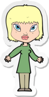 sticker of a cartoon woman with open arms png