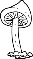 hand dragen svart och vit tecknad serie svamp png