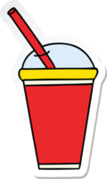 sticker of a quirky hand drawn cartoon soft drink png