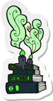 sticker of a cartoon spooky old books png