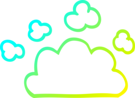 cold gradient line drawing of a cartoon weather cloud png