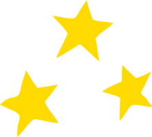 étoiles de dessin animé de style couleur plat png