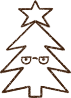 dibujo al carboncillo del arbol de navidad png