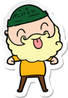 sticker of a man with beard sticking out tongue png