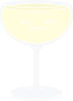 verre de vin de dessin animé de style plat couleur png