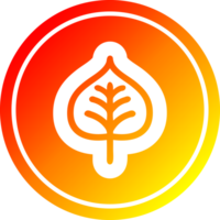 Naturel feuille circulaire icône avec chaud pente terminer png