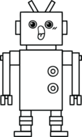 line drawing cartoon of a robot png