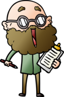 cartoon joyful man with beard png