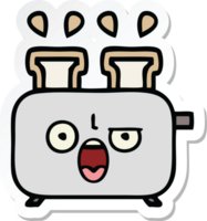 sticker of a cute cartoon of a toaster png