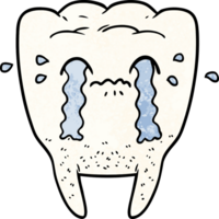 cartoon tooth crying png