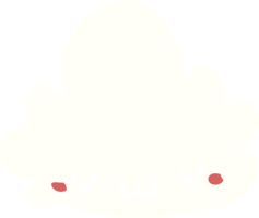 schattige egale kleurstijl cartoon wolk png