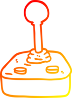 warm gradient line drawing of a cartoon joystick png