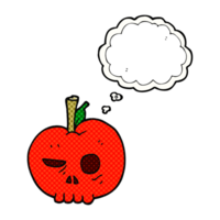 hand drawn thought bubble cartoon poison apple png