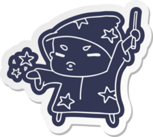 cartoon sticker schattig kawaii tovenaar kind png