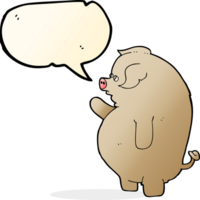 porco gordo dos desenhos animados com balão png