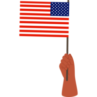 Black hand with American flag. png