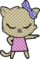 cute cartoon cat with bow png