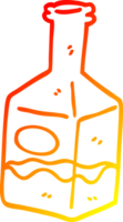 warm gradient line drawing of a cartoon drink in decanter png