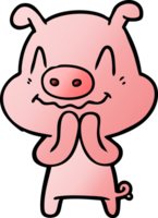 nervous cartoon pig png