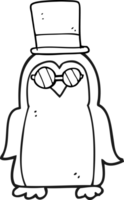 hand drawn black and white cartoon robin png