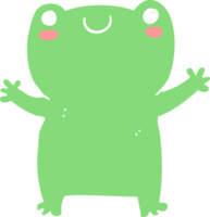 cute flat color style cartoon frog png