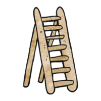 hand- getextureerde tekenfilm ladder png