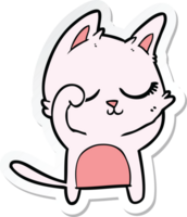 sticker of a calm cartoon cat png