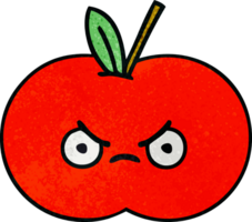 retro grunge texture cartoon of a red apple png