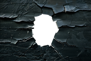 Dark cracked wall with white hole in center png