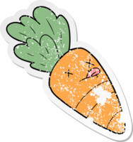 distressed sticker of a cartoon dead carrot png