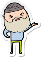 sticker of a cartoon man with beard png