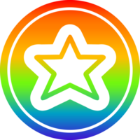 Estrela forma ícone com arco Iris gradiente terminar png