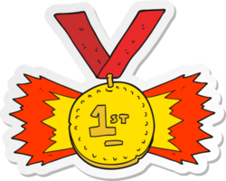 pegatina de una medalla de primer lugar de dibujos animados png