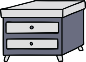 hand drawn cartoon doodle of a bedside table png