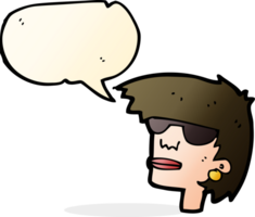 cartoon female face with glasses with speech bubble png