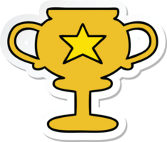 pegatina de un lindo trofeo de oro de dibujos animados png