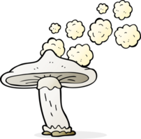 main tiré dessin animé champignon png