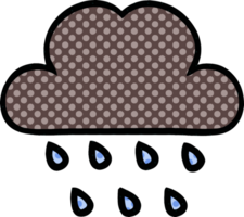 comic book style cartoon of a storm rain cloud png