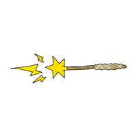 hand textured cartoon magic wand png