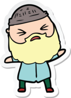 adesivo di un uomo cartone animato con la barba png