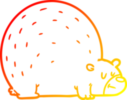 warm gradient line drawing of a cartoon bear png