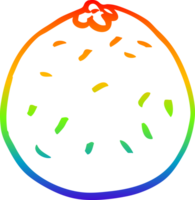 rainbow gradient line drawing of a cartoon tomato png