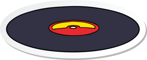 sticker of a cartoon old vinyl record png