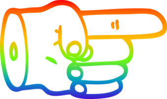 rainbow gradient line drawing of a pointing hand symbol png