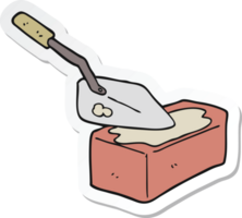 sticker of a cartoon bricklaying png